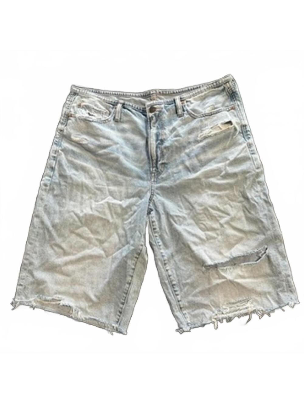 American Eagle Light Wash Distressed Denim Shorts Size 14